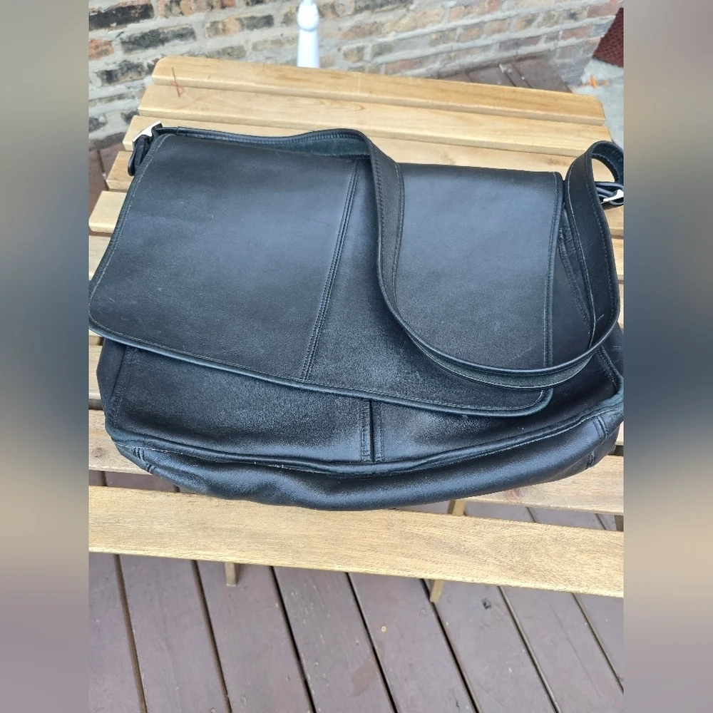 Coach Black Leather Messenger Bag